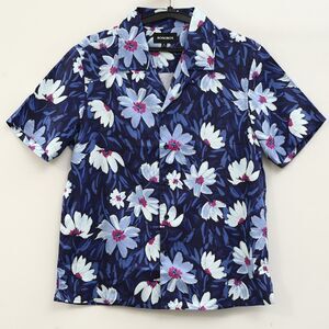 Bonobos Riviera Floral Printed Men's Shirt Hawaiian Short Sleeve Blue M 287732